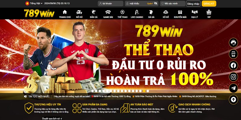 Giao diện cá cược trực tuyến tại 789win cực cuốn hút